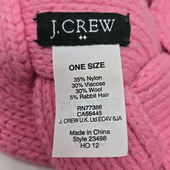 J. CREW KNITWEAR BUBBLE GUM PINK HEADBAND EAR WARMER WOMEN OS WINTER WOOL BLEND - Picture 7 of 8